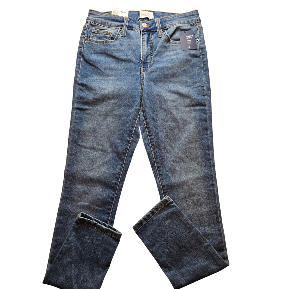 Crown & Ivy Womens High Rise Skinny Jeans Belle Wash Blue Size 6R NWT